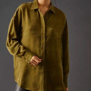 Favorite Daughter The Ex-boyfriend Shirt In Olive Floral Sz L